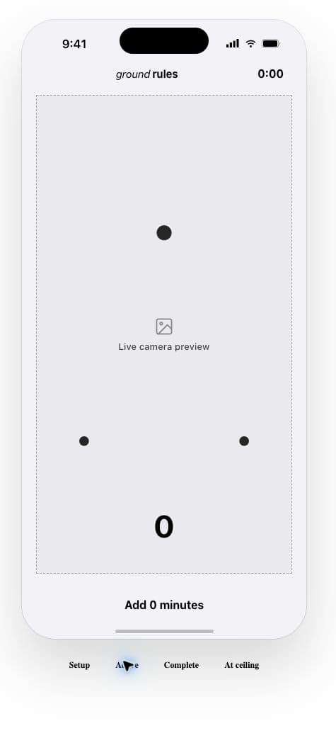 Same Rules active push-up session screen